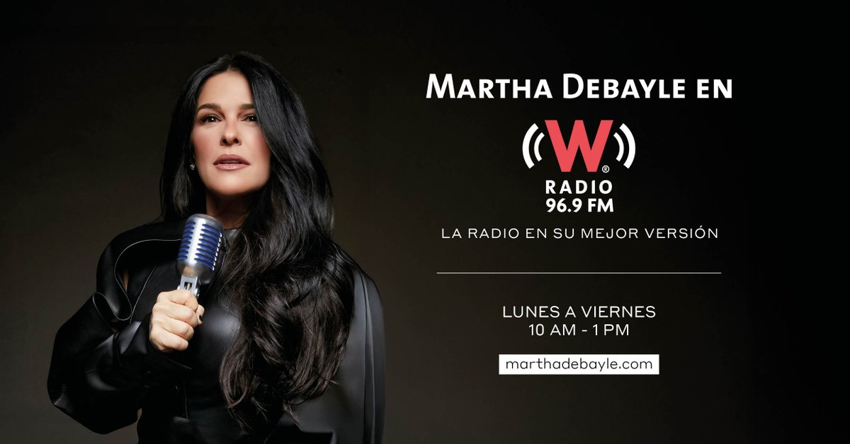 marthadebayle's tweet photo. Martha Debayle al aire!!! Desde las 10 am hasta la 1 de la tarde solo por @WRADIOMexico y por el reproductor de mi sitio: https://t.co/2JT6cUCEBc Debayle al aire!!! Desde las 10 am hasta la 1 de la tarde solo por @WRADIOMexico y por el reproductor de mi sitio: https://t.co/dHhmVbJvXr