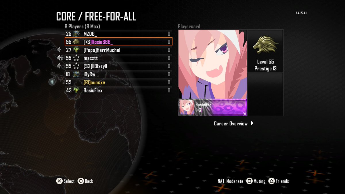 Ouncxee's tweet photo. Randomly ran into this account 
No prestige 16 but prestige 13 with a pink name 
I spectated them for a while in game and they had no mod menu just playing as normal (missing every shot)

#bo2 #modded #modder #bo2port
#bo2modder https://t.co/tZydFLwnn5