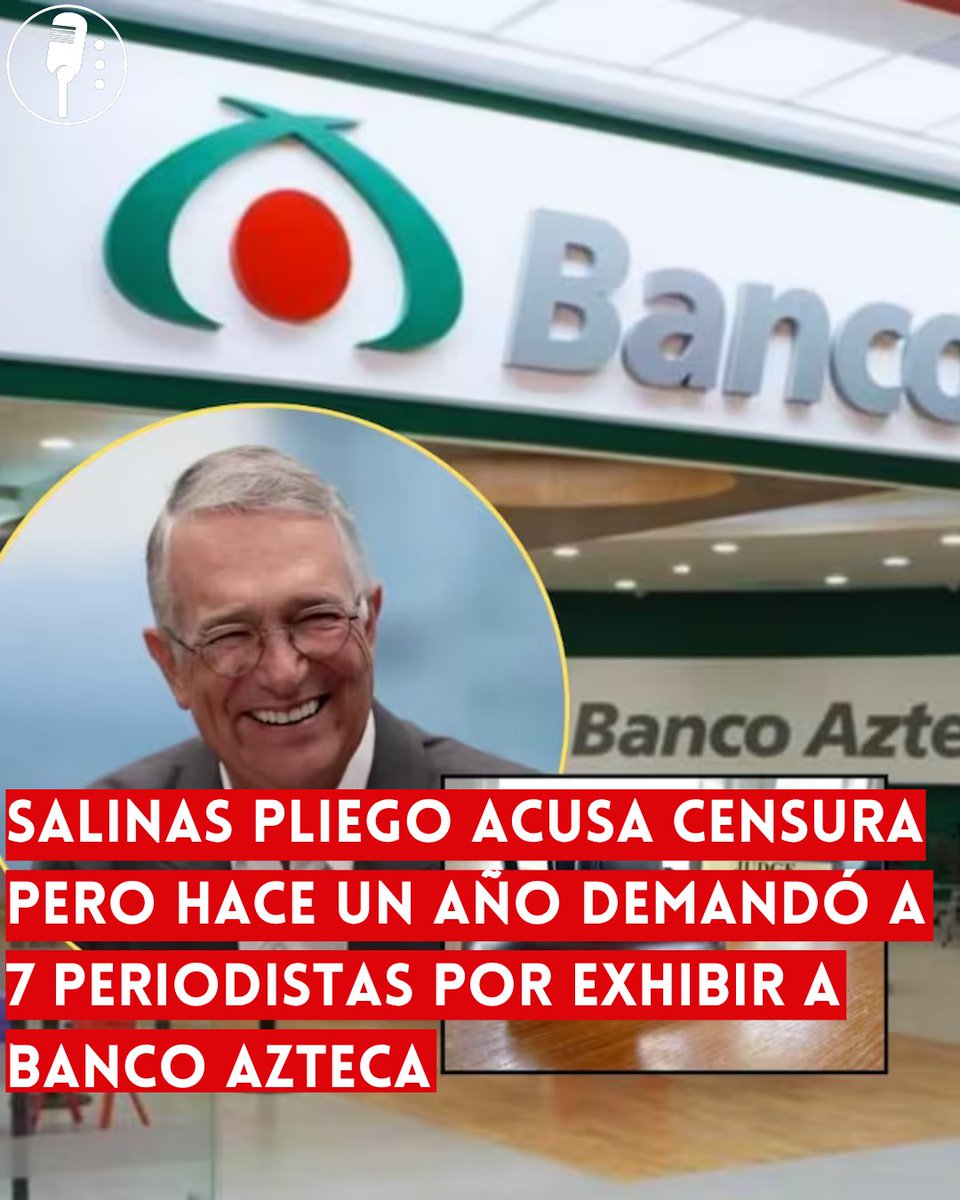 YosoyPedrero's tweet photo. 🚨 OJO: SALINAS PLIEGO ACUSA CENSURA PERO HACE UN AÑO DEMANDÓ A 7 PERIODISTAS POR EXHIBIR A BANCO AZTECA

En febrero de 2025, Banco Azteca, propiedad del empresario Ricardo Salinas Pliego, presentó una demanda civil contra siete comunicadores digitales, a quienes acusó de causar presuntos daños patrimoniales y morales a la institución.

De acuerdo con el banco, publicaciones difundidas en la red social X habrían provocado el retiro masivo de recursos por parte de cuentahabientes, lo que, según la institución financiera, ocasionó pérdidas de hasta mil millones de dólares.

La organización Artículo 19 cuestionó la demanda y advirtió que podría representar una afectación a la libertad de expresión. En ese momento, sostuvo que este tipo de acciones legales envían un mensaje de presión hacia quienes difunden información crítica sobre empresas o actores con poder económico.

El caso abrió un debate sobre el equilibrio entre la protección de la reputación de las empresas y el derecho a la libertad de expresión y de información en México.