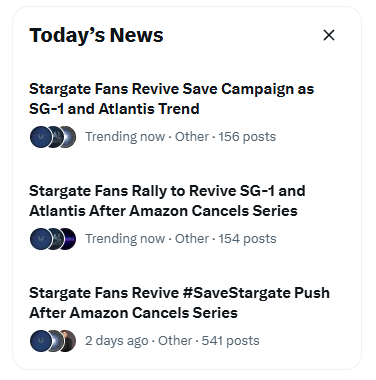 Gatefan1661's tweet photo. Today's news - we're not giving up.

#SaveStargate  @AmazonMGMStudio https://t.co/JzpI82f06m