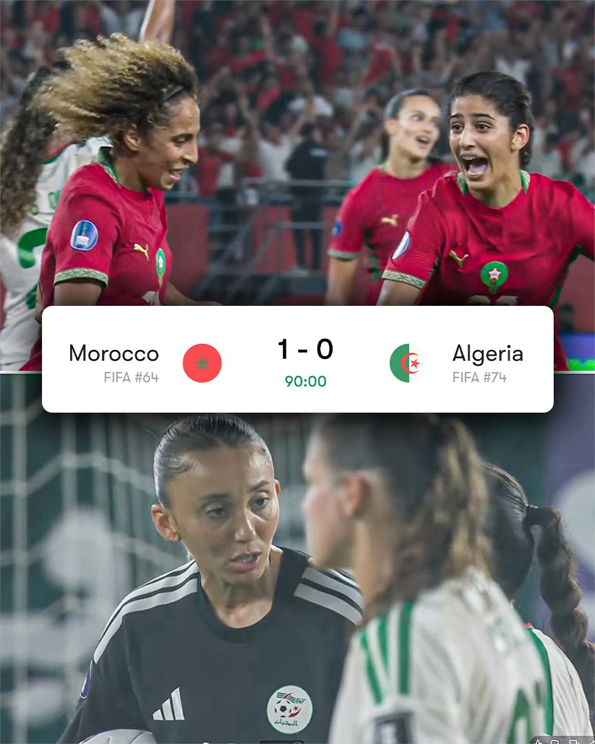 ESPNAfrica's tweet photo. MOROCCO BEAT ALGERIA IN THE MAGHREB DERBY AT  WAFCON 😮🇲🇦 https://t.co/WkqIDuB3Kj