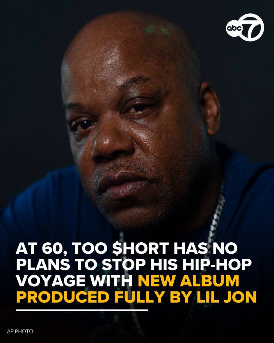 abc7newsbayarea's tweet photo. At 60, Too $hort is helping usher hip-hop into what he calls its senior citizen era. Just don’t expect him to rap like one. “Sir Too $hort Vol. 2: Drink & Smoke,” his 23rd studio album, produced entirely by longtime collaborator Lil Jon. It arrives Friday, exactly 20 years after the release of his enduring hit “Blow the Whistle.” More here: https://t.co/vpok5ntOw0