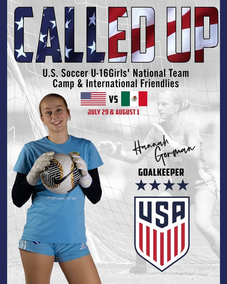 ClevForceSC's tweet photo. 🇺🇸 Congratulations to Cleveland Force SC GK Hannah Gorman on her U.S. U-16 Girls’ National Team debut!
Hannah helped the U.S. earn a 3-0 win over Mexico on July 29, entering the match and making 3 saves in her first international appearance.
#CHIRP #ClevelandForceSC #USYNT https://t.co/PEX4kI6iQn