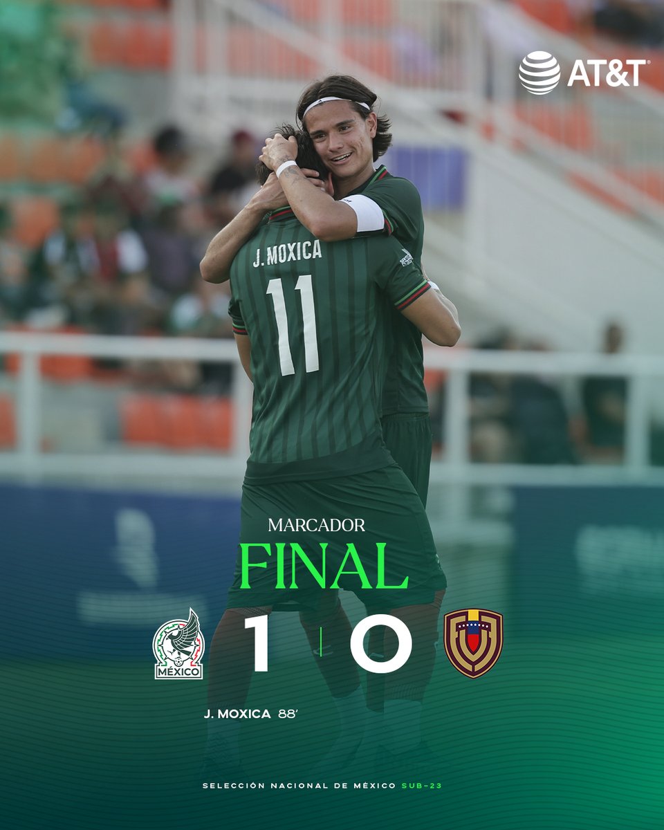 miseleccionsubs's tweet photo. #Sub23 | Debut con victoria. 🇲🇽

Incondicionales, logramos nuestros primeros tres puntos en los Juegos Centroamericanos y del Caribe 2026.

Arrancamos con triunfo ante Venezuela:

📰 https://t.co/wjVwAR2VDS

#JCC2026 💚🤍❤️ | @ATTMx | #MásQueNúmerosPersonas https://t.co/OZPpLSTEFD