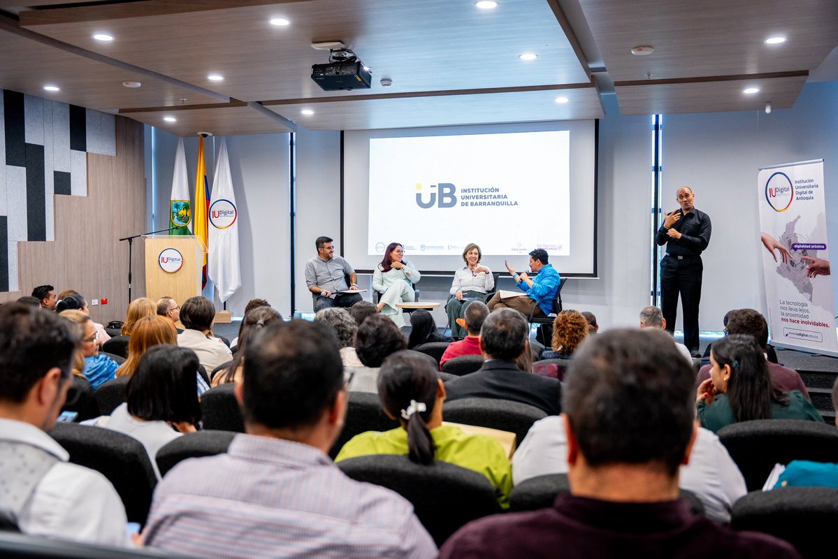 IUDIGITAL's tweet photo. Con el Foro Nacional por la Permanencia Estudiantil en la Educación Superior reafirmamos que la permanencia estudiantil es el resultado del trabajo conjunto entre las instituciones de educación superior, el Estado y la comunidad educativa. 

Este escenario de construcción colectiva, nos permitirá continuar trabajando para que cada estudiante encuentre en la educación una oportunidad para transformar su presente y construir su futuro.
Somos #DigitalidadPróxima 
@Mineducacion 
@UniBarranquilla 
@udistrital 
@universidadunad