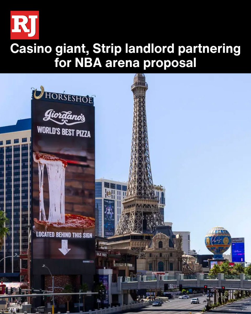 reviewjournal's tweet photo. One of the leading contenders for a future Las Vegas NBA arena moved beyond speculation on Thursday, with VICI Properties executives saying they are working with a major casino operator on plans for a venue behind three Strip resorts.
DETAILS: https://t.co/lYDVxFYDKO https://t.co/NLFICwXVZ4