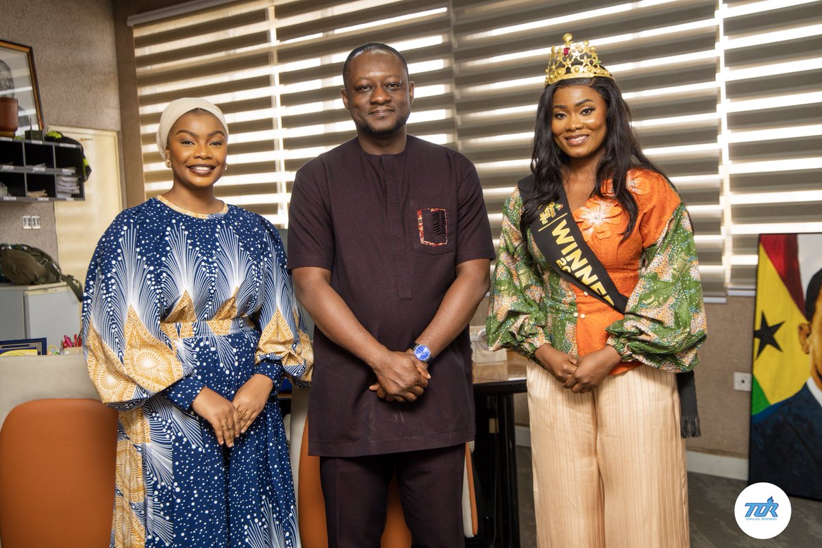 TemaOilrefinery's tweet photo. Royal Visit to Tema Oil Refinery

On Thursday, 30th July, 2026, Tema Oil Refinery (TOR) had the honour of welcoming Ghana’s Most Beautiful 2025 Queen, Isabella Etornam Gagblezu, alongside the 2024 GMB Queen, Nihad Titiaka Ibrahim, on a courtesy call to Managing Director Edmond Kombat Esq. and Deputy Managing Director Alhaji Mustapha Abubakar Batalima.

The queens officially extended an invitation to TOR’s leadership to attend the GMB@20 Launch & Gala, commemorating two decades of celebrating Ghanaian beauty, culture, heritage, and purpose.

TOR is proud to be associated with initiatives that promote Ghana’s rich cultural heritage, empower young women, and celebrate excellence.

#GMB2026
#GMBAt20
#TemaOilRefinery
#GhanasMostBeautiful
#TORReset #ResettingTOR