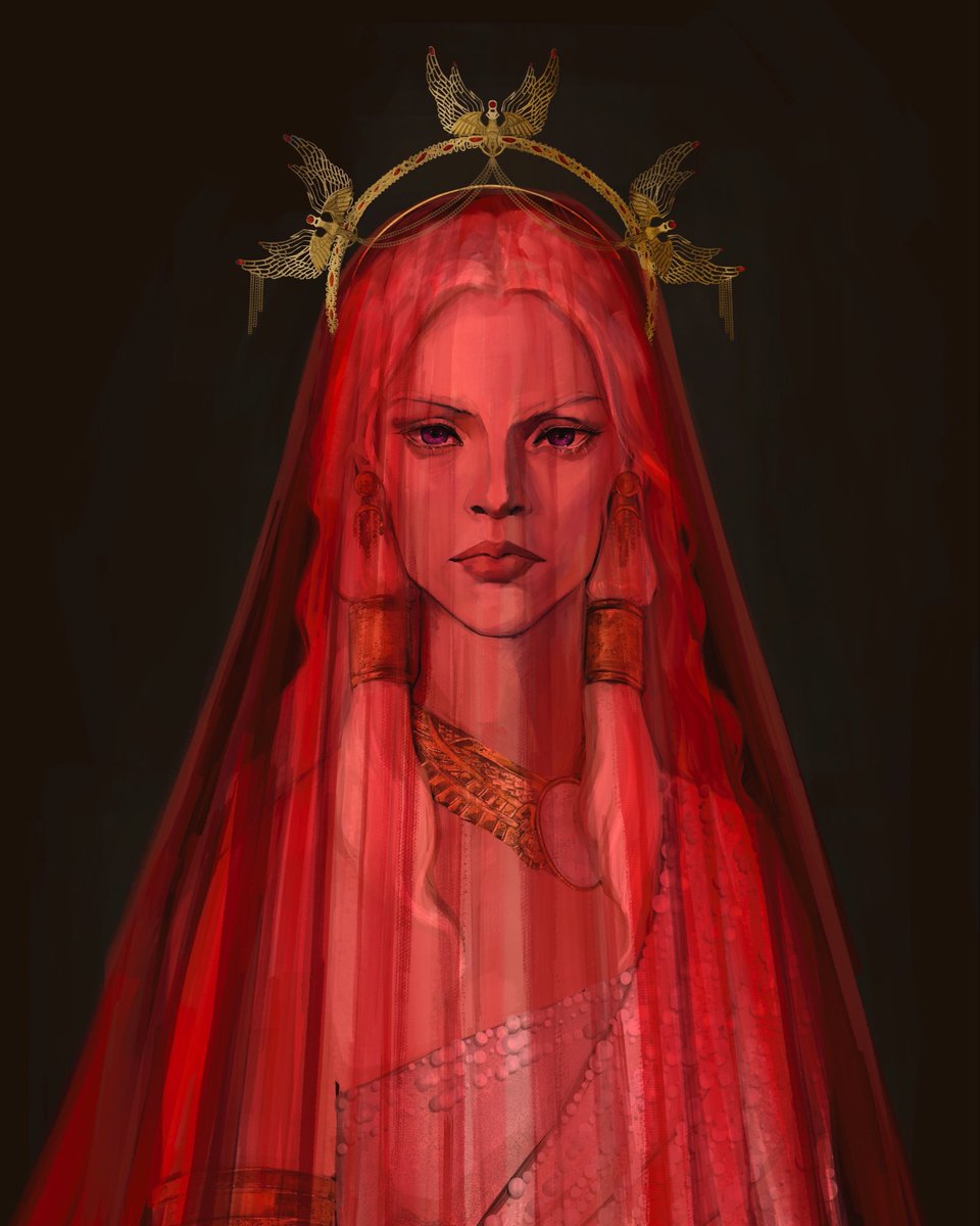 FranLovesEv's tweet photo. #DanyWeek2026 Day 5 | Self-Sacrifice

Daenerys on her wedding day to Hizdahr. An act whereby she chooses her collective love and her duty for her people over her individual desires. 

✎ᝰ Comm by the incredible @sali_alenn ❤️ https://t.co/EgjHcWk3gj