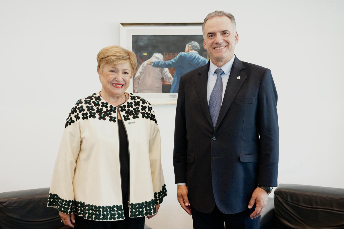 KGeorgieva's tweet photo. Thank you President Yamandú Orsi for the warm welcome at @compresidencia and a productive exchange. Uruguay’s stability, resilience &amp; strong institutions are remarkable strengths. We discussed how reforms &amp; investment can boost competitiveness and growth. 🇺🇾 https://t.co/tv2TJAcueq