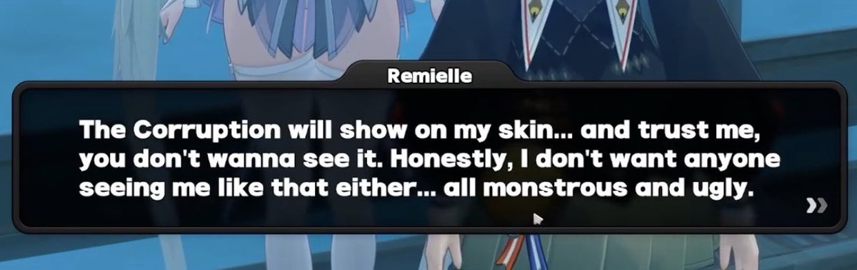 zibaipilled's tweet photo. Remielle hiding the fact she hates what she has become and what Thaumiel has made of her behind a mask of confidence is so fucked up https://t.co/P5XgNNst4U