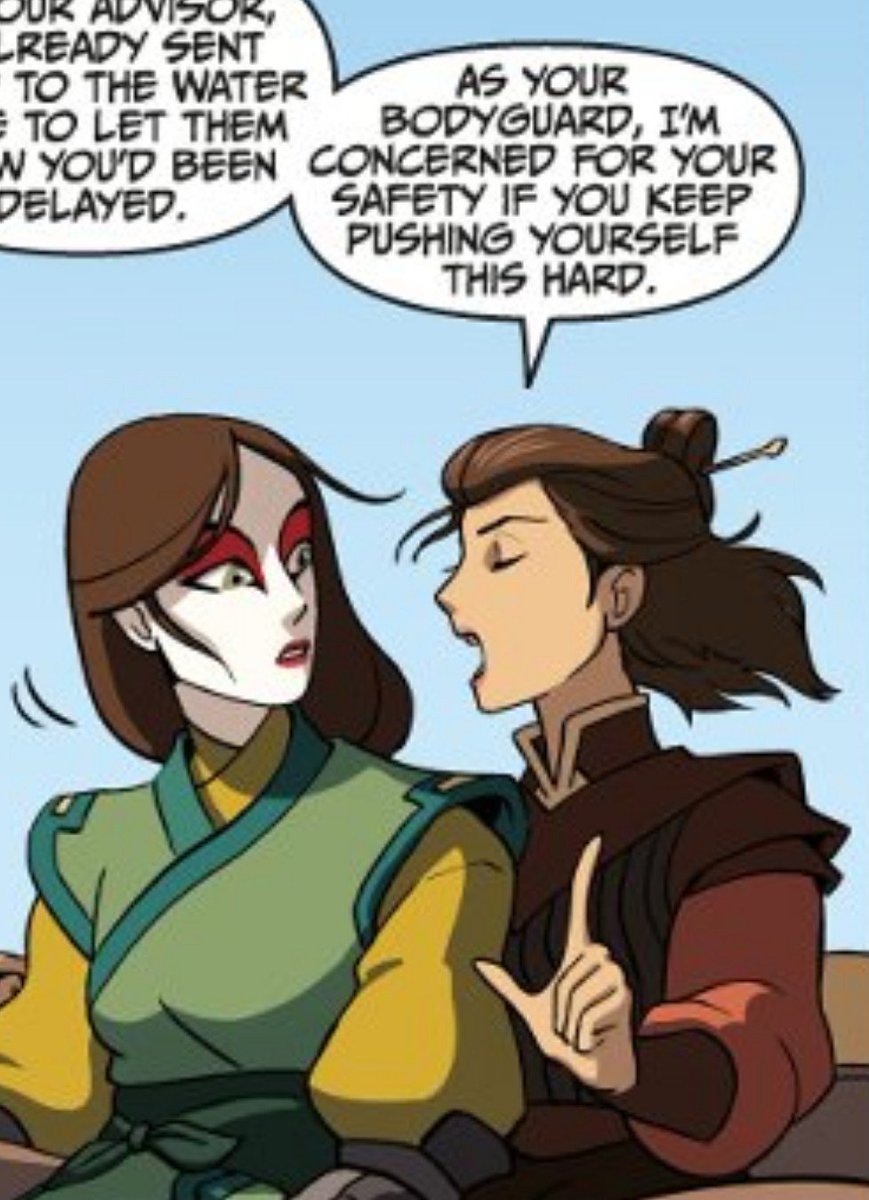 monja_rainbow's tweet photo. Então além de guarda-costas e namorada do Avatar, Rangi também virou a conselheira de Kyoshi 

AAAAAA https://t.co/yCP1sHu7mD
