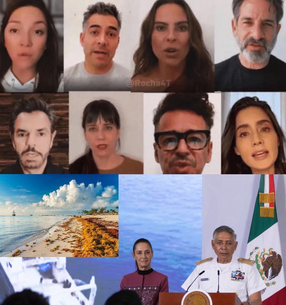 Rocha4T's tweet photo. ¿Alguien sabe si los “ambientalistas” de Televisa ya celebraron que la Presidenta @Claudiashein destinará $2,000 MDP a la estrategia de atención y meneo del #sargazo en Quintana Roo?

No me digan que nada más los contrataron para golpear a la #4T

¡Malnacidos! https://t.co/wNkyXV4n8N