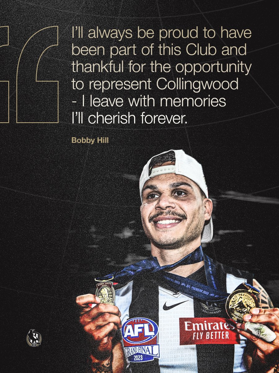 CollingwoodFC's tweet photo. We've mutually agreed to part ways with Bobby Hill.

Read the full update: https://t.co/OKKnbd1MId https://t.co/OZ0S9Iq4Oi