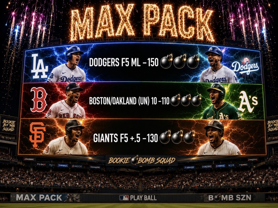 bookiebomber190's tweet photo. 🔮⚾️MLB SHOWTIME⚾️🔮
🧨FREE CARD🧨
#Gambling𝕏 🌐#MLB⚾️
#BOL #BookieBombSquad💥 https://t.co/q0ZFHHVSxO