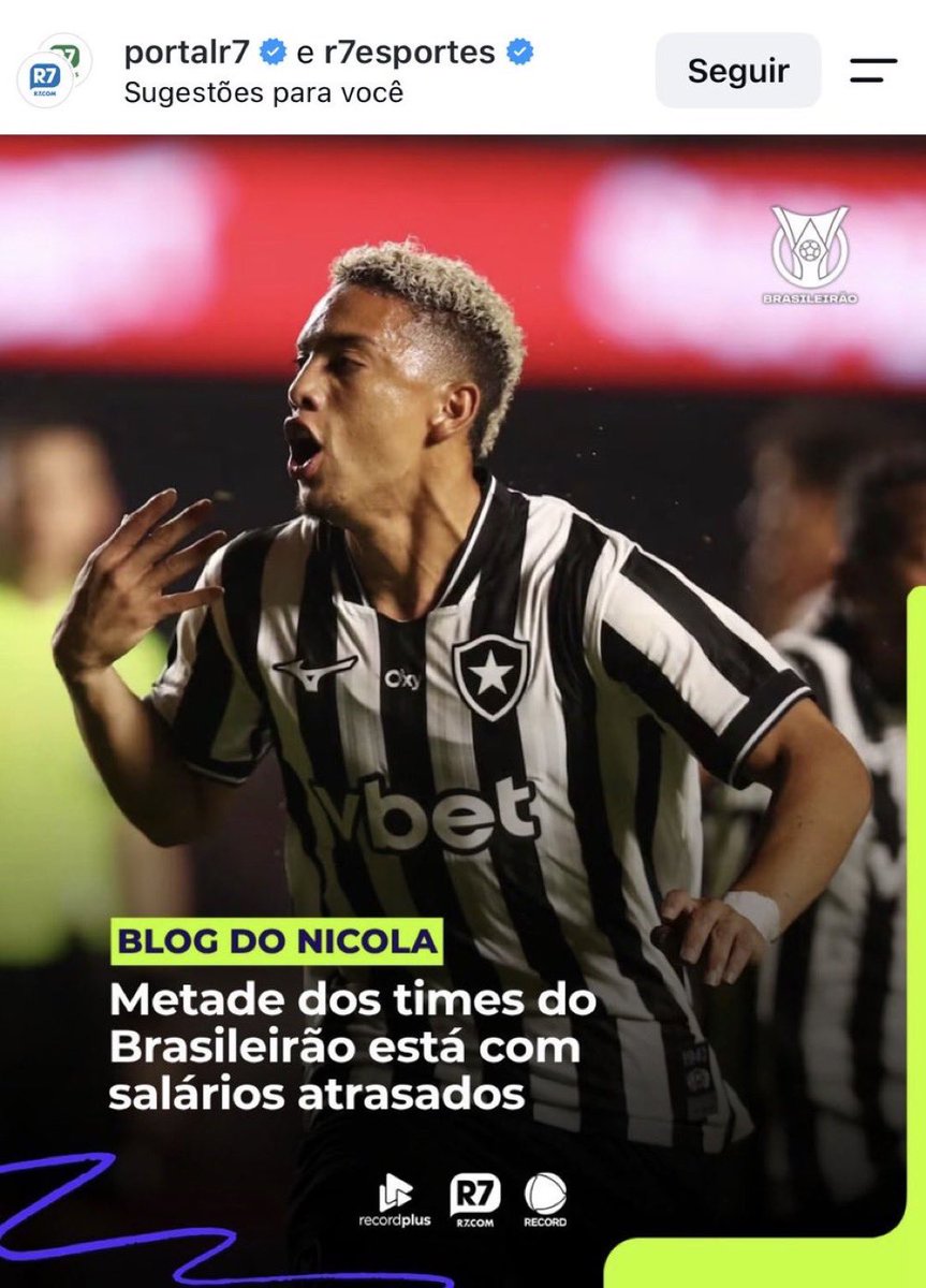 oBotafoguista's tweet photo. 𝗡𝗜𝗖𝗢𝗟𝗔 𝗘𝗦𝗖𝗢𝗟𝗛𝗘𝗨 𝗢 𝗕𝗢𝗧𝗔𝗙𝗢𝗚𝗢… 𝗗𝗘 𝗡𝗢𝗩𝗢 👀

Uma coisa chamou atenção.

O Nicola usou a imagem de um jogador do Botafogo para ilustrar uma matéria sobre clubes com salários atrasados.

Até aí, poderia ser apenas uma escolha de arte… se não fosse um detalhe importante: o atleta do Botafogo citado está com os salários rigorosamente em dia.

Coincidência?

Quem trabalha com jornalismo esportivo sabe muito bem de uma coisa: o Botafogo movimenta audiência. Falar do clube gera clique, comentário, compartilhamento e discussão. Seja para elogiar ou criticar.

E isso acontece porque a torcida alvinegra responde. Está presente. Debate. Contesta. Faz barulho.

Mas aí fica a pergunta: se a pauta é atraso salarial, por que usar justamente a imagem de um jogador que não vive essa situação?

É uma escolha editorial que inevitavelmente gera questionamentos.

E você, torcedor, acha que foi apenas uma decisão estética ou mais um exemplo de como o Botafogo virou um dos principais motores de engajamento do futebol brasileiro? 👀

#Botafogo #FutebolBrasileiro