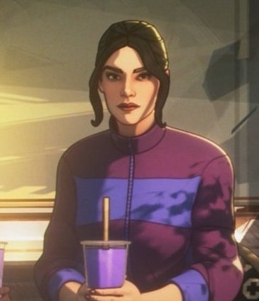 itsmrshart's tweet photo. kate bishop blink twice if you're being held hostage https://t.co/ojRzM85Mkx