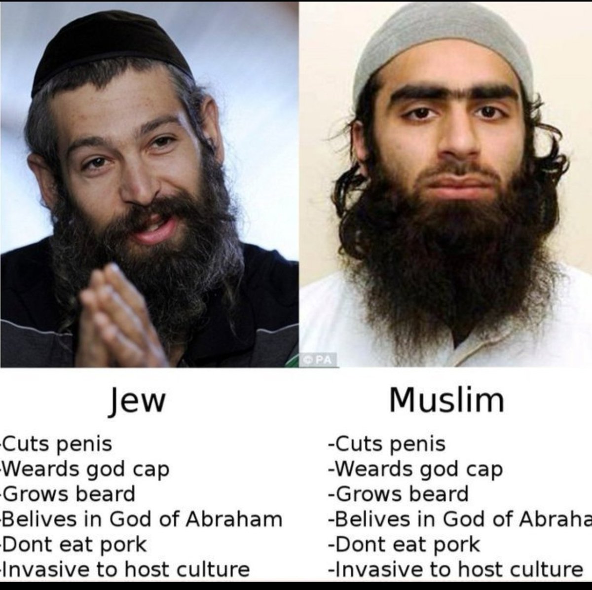 Patriot_76_'s tweet photo. Both from the Middle East Arab world. They're one in the same evil. The antichrists Lucifer's minions. https://t.co/k28fLhar8V