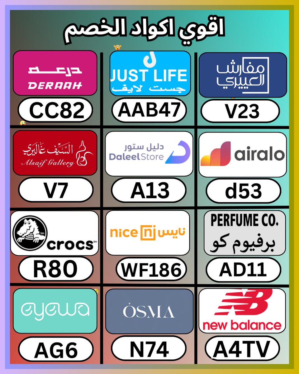 ChooseKaioS's tweet photo. السيف غاليري ثم اوسما للعطور، وبعدهما كود و خصم و كوبون، ثم مفارش العييري و دليل ستور و درعه و السعودية و نايس و ايوا و ايرالو و جست لايف و كروكس و برفيوم كو جاليري و الامارات و نيو بالانس
 ರನಎಙಟಠ 👨‍👦‍👦🍯 https://t.co/XM8OEIP50A