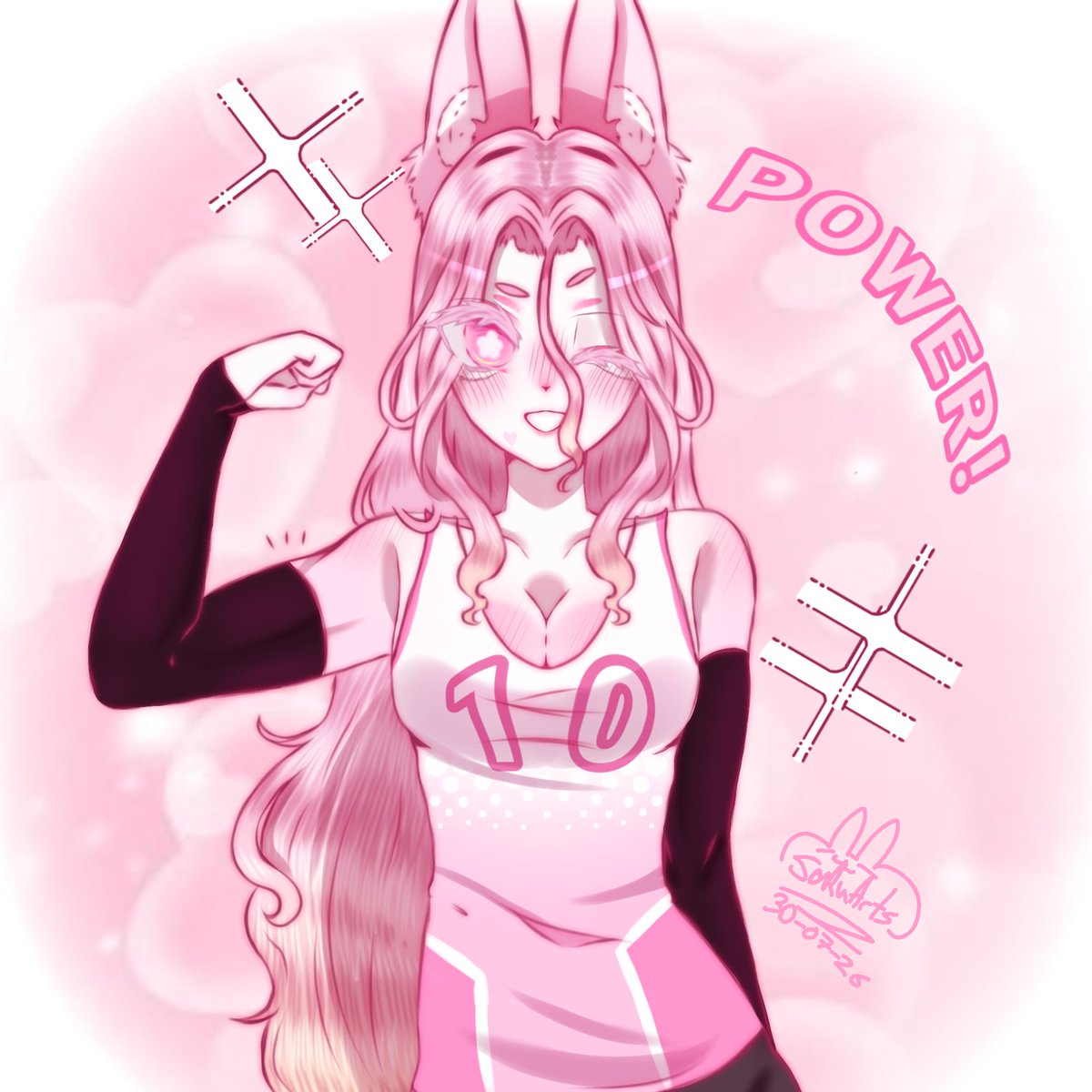 Saku4rts_'s tweet photo. I just got the idea of giving her biceps- 
#mundioc #mascotverse #oc #sakurasomeii https://t.co/IHT7kVcFFM