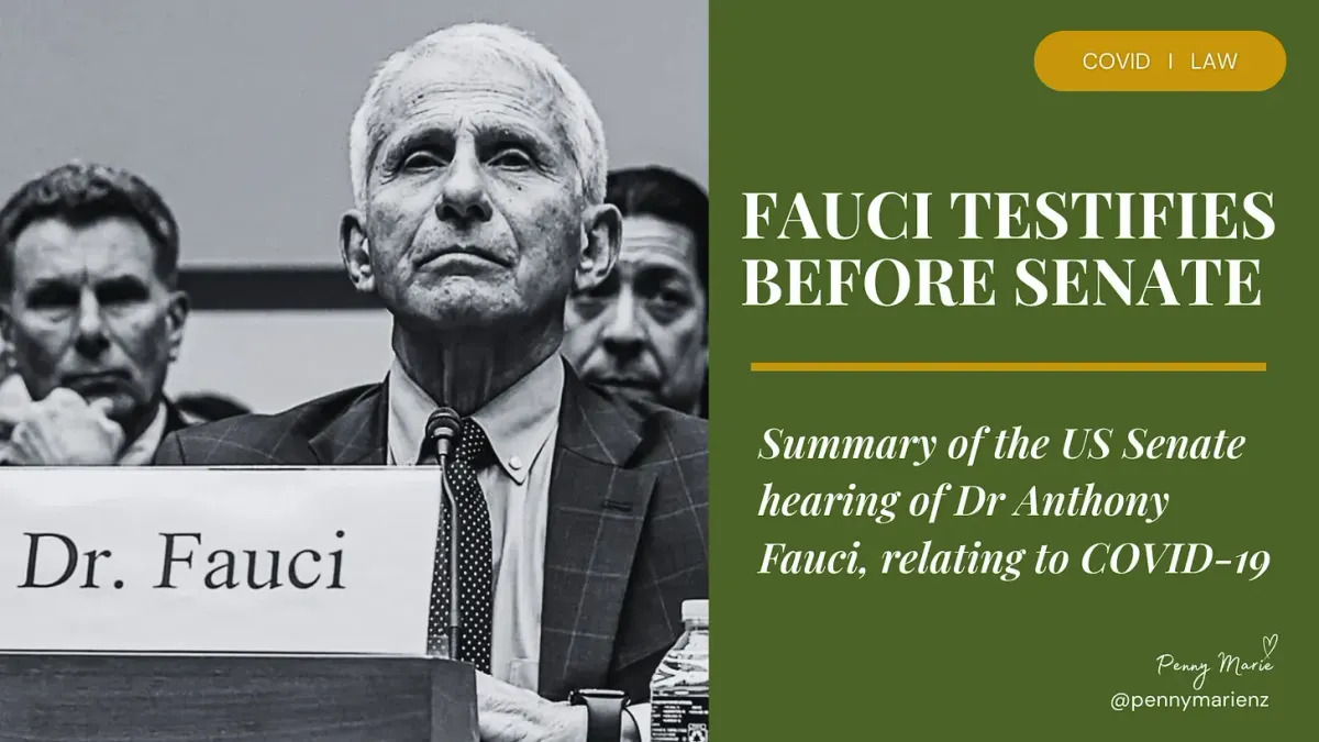 GoodOilNews's tweet photo. #USAPolitics #Science Fauci Testifies Before the US Senate: Penny Marie
NZ-based independent investigative reporter, researcher, writer, coach, truth seeker. Founder of Let Kids Be Kids NZ.
The testimony from Dr Anthony Fauci before the US Senate… https://t.co/D6nZdBmRcH https://t.co/EZpftzRbza