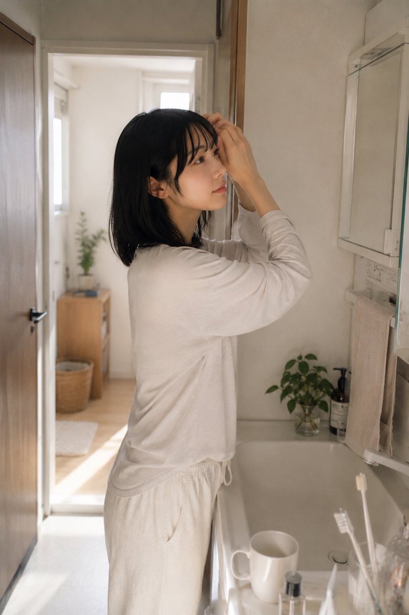 aier0000's tweet photo. の支度って、
なんでもない時間なのに
少しだけ気持ちが整う。

今日も無理しすぎず、
自分のペースで☺️☀️

#AIart #AI美女 https://t.co/7ljqdd2wdp