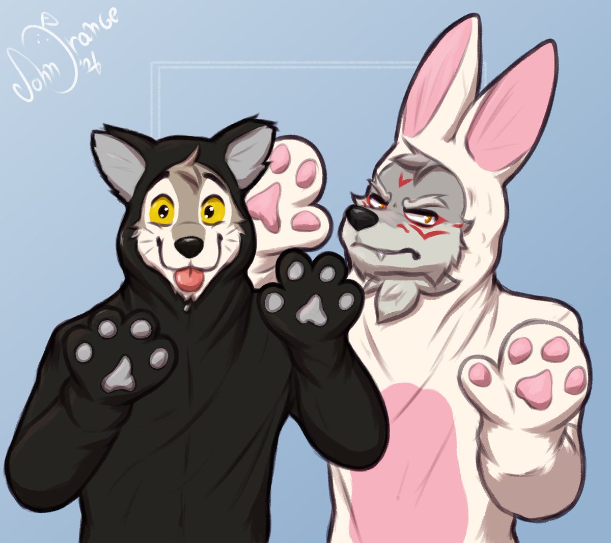 JohnOrangeFox's tweet photo. They are best friends 

#furryfortnite https://t.co/akyFf8Fdjm