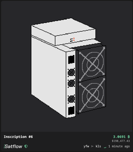 cryptolution101's tweet photo. 🚨JUST IN: Inscription #6 just sold for 3.069 BTC ($198K) on @Satflow.

Source: https://t.co/LfsABJFlTS https://t.co/HjUyUM6bXS