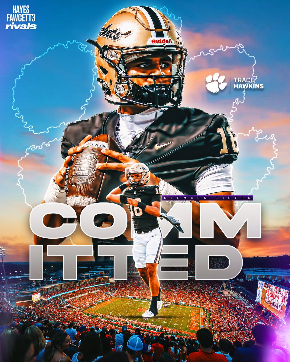 Hayes Fawcett: BREAKING: Class of 2028 QB Trace Hawkins has Committed to Clemson, he tells me for @Rivals
The 6’1 190 QB chose the Tig