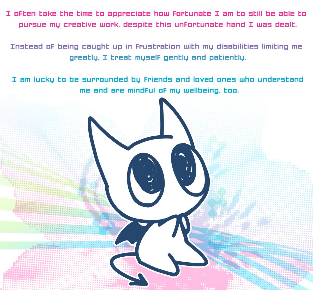 creepincrawl's tweet photo. A comic for Disability Pride Month 🩵 https://t.co/sLUQoNoPNF