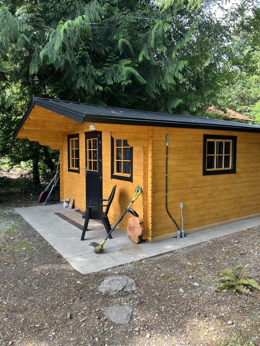 trader_medic's tweet photo. What a beautiful time to be alive.
This is Linda’s Shed,  our backyard bunkie turned full trading command centre. Golden wood, black trim, forest all around, and inside… multi-monitor setups running live charts while the trees watch through the window.

No commute. No noise. Just pure focus, fresh air, and the markets.

Grateful for days like this.

#TraderMedic #TradingLife #HomeOffice #CabinOffice #DayTrading #OptionsTrading #SPY #QQQ #WorkFromHome #BeautifulTimeToBeAlive