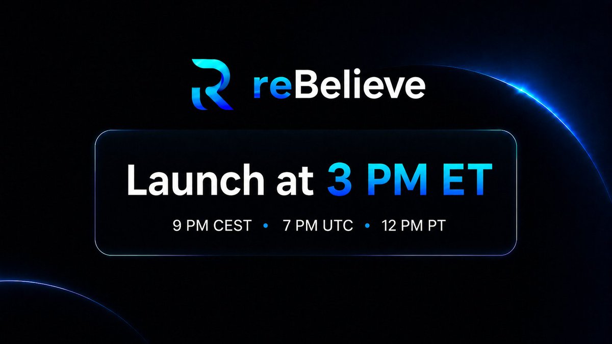 rebelieveapp's tweet photo. reBelieve launches tomorrow (07/31) 🚀

3 PM ET / 9 PM CEST / 7PM UTC / 12 PM PT