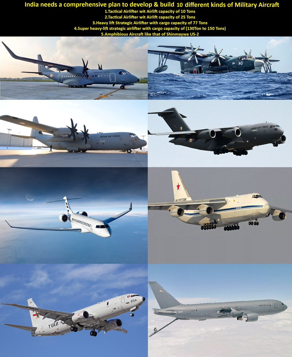manojzxc's tweet photo. --->Someone should tell to our chief that next phase of self reliance should be IAF forcing govt to  invest in
-our 6th Generation fighter
-our Stealt Bomber develpment
-our Strategic Airlifter with payload capacity of 77Ton
-Our Super Heavy Airlifter
-Our tactical airlifter
-Our Sea plane 
-Our Business jet
-Our Narrow body & Wide Body civilian Aircraft
