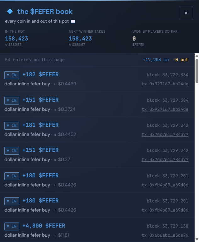 fightingfefers's tweet photo. the jackpot is growing...still yet to pop! $FIGHT $FEFER https://t.co/5c2d4PLVs1
