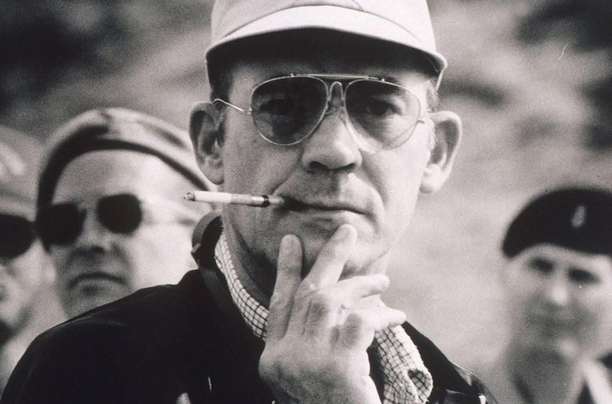 OutlawsPoetic's tweet photo. “The main problem in any democracy is that crowd-pleasers are generally brainless swine who can go out on a stage & whup their supporters into an orgiastic frenzy—then go back to the office & sell every one of the poor bastards down the tube for a nickel apiece.”

― Hunter S. Thompson