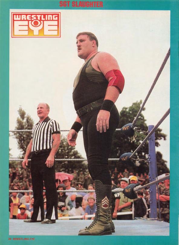 VintageWWFMag's tweet photo. Sgt Slaughter- Wrestling Eye Magazine July 1988 https://t.co/JlSTKW6o0X