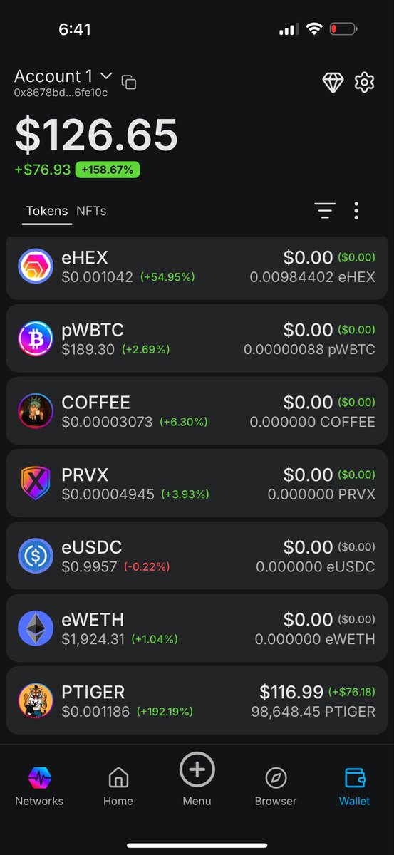 Ethan2_4Tanner's tweet photo. @tigercryptoG Tiger been following for a year now gonna make a new Twitter teach me your ways sir!!!  Took that free coffee you bought me a while back and turned it into tiger with another $90 or so! https://t.co/tdIm37ZwAH