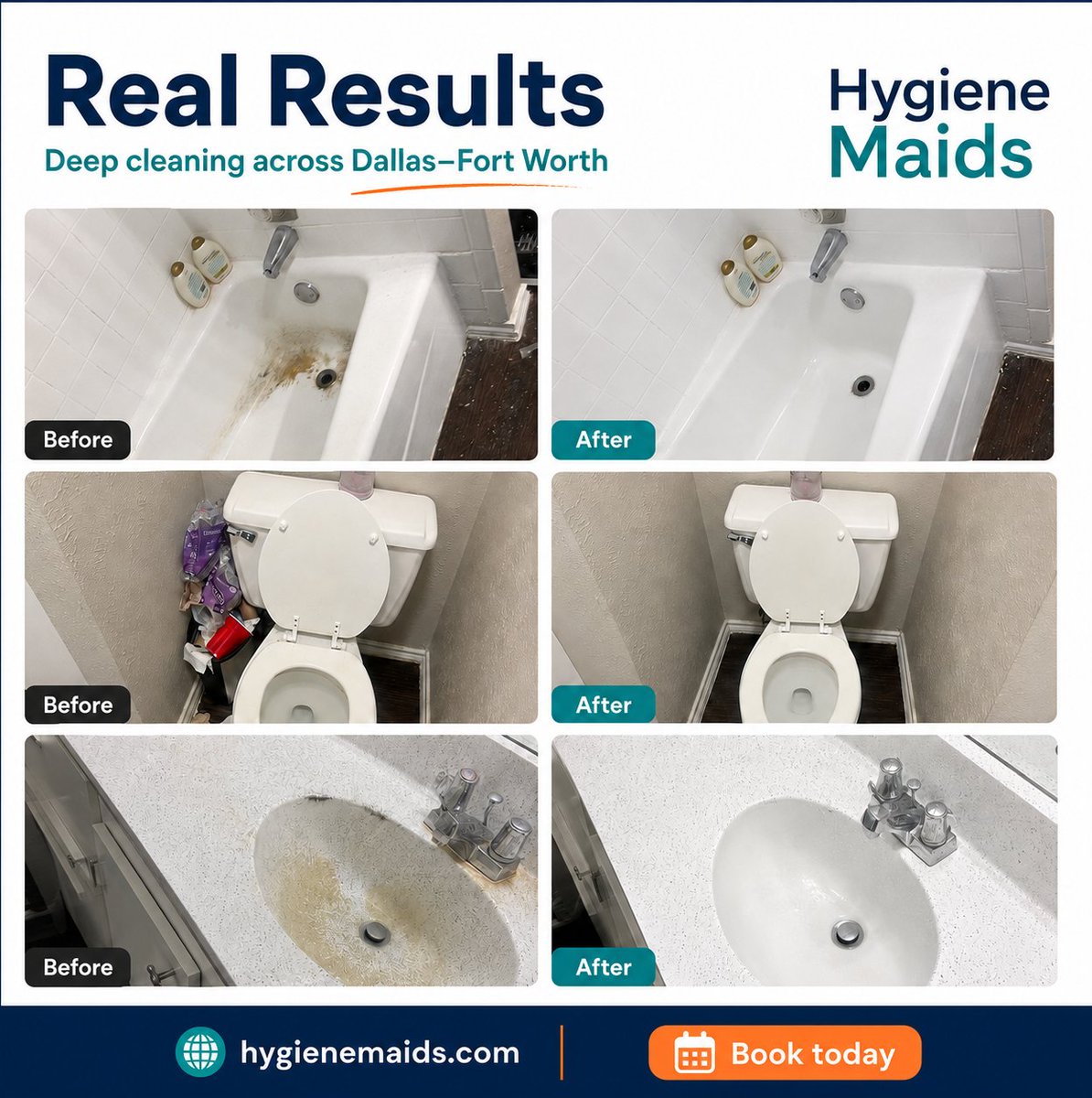 HygieneMaids's tweet photo. Real before-and-after results from Hygiene Maids. ✨

Deep cleaning for homes across Dallas–Fort Worth and surrounding areas.

Book today: https://t.co/7nnqBQYDTt

#HygieneMaids #DFWCleaning #DeepCleaning #BeforeAndAfter https://t.co/1hvmMrJHdi