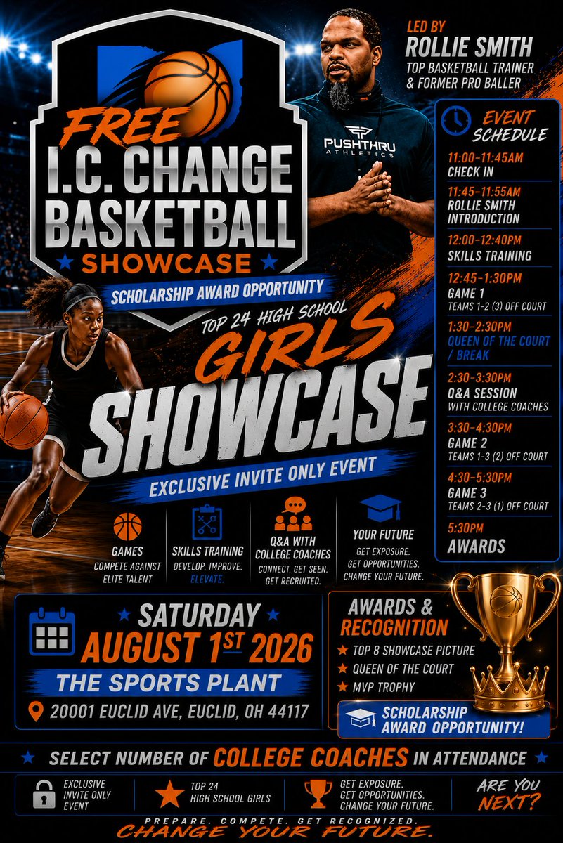 iancle1's tweet photo. Women's College Coaches, we can't wait to see you this Saturday! #icchangeshowcase is ALWAYS #BIGGERTHANSPORTS share with others. #HelpOthers #MakeADifference #ICChange #GodsPlan #RealisRare #NorthEastOhio #HighSchoolBasketball #GirlsHighSchoolHoops @iam_mr_miyagi https://t.co/OOGy0q1ydp