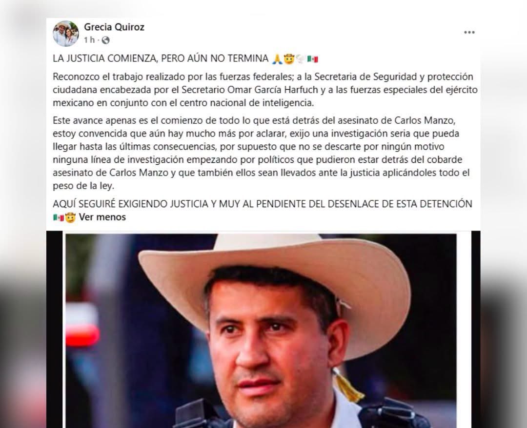 MeloAldasoro's tweet photo. @catrina_nortena Grecia Quiroz reconoce labor de seguridad a cargo de Harfuch y exige llegar "hasta las últimas consecuencias" tras captura del "R1"
Ya entregó los celulares para que sepamos quién dio la orden al asesino https://t.co/mFpPiCKbQw