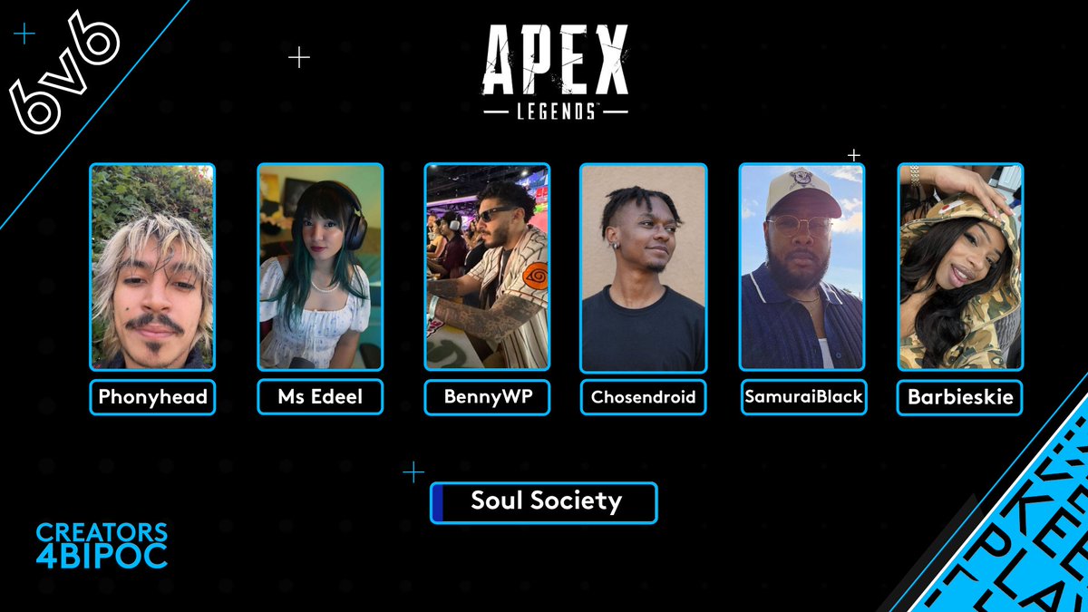 KarimCheese's tweet photo. Finals are starting now for the #Creators4BIPOC Apex Legends TDM Tourney!    

Today we have: Knocked &amp; Loaded vs. Sazón (3rd place match) then the championship match  Soul Society vs.  Nessies!🔥   

Tune in at 4pm PST | 7pm EST: https://t.co/bAQ79Ivb1l https://t.co/bJUWwzL732