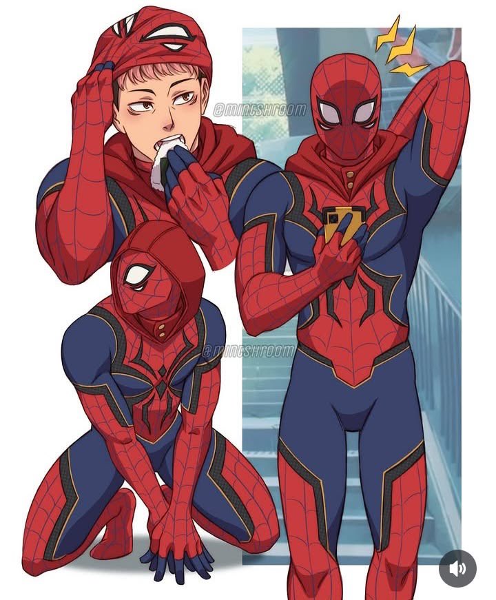 kkubluu's tweet photo. Since bnd has been released can we rewind back to Spiderman!yuuji? (cr to artists 🙏🏻) https://t.co/T3CR8SULVP