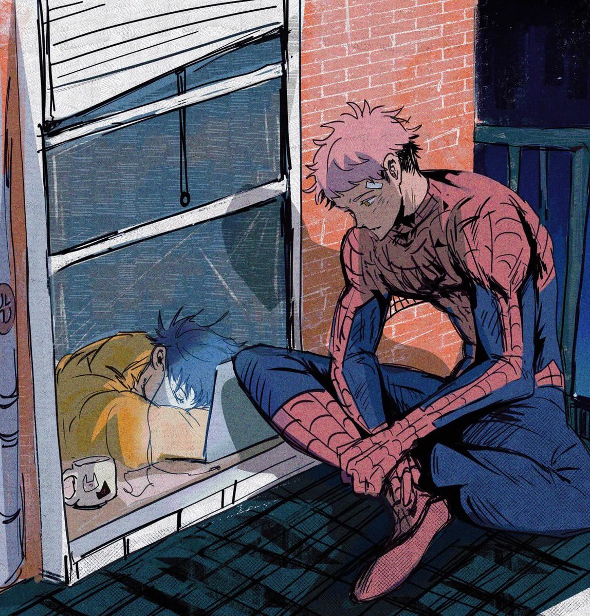 kkubluu's tweet photo. Since bnd has been released can we rewind back to Spiderman!yuuji? (cr to artists 🙏🏻) https://t.co/T3CR8SULVP