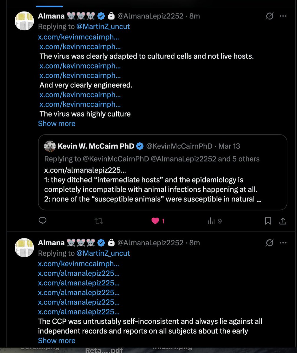 MartinZ_uncut's tweet photo. New questions - FAUCI, WUHAN and BW...

I wrote a summary post here
https://t.co/6kujBbS0OL

But I need to add this...  (see images)
The grant for Ecohealth alliance cwas stopped in 2022, for NON compliance, as lab records could not be produced...
This should remind us of the pleading of the 5th by Don Antonio! THEY all LIED!

- While SARS2 is a true zoonosis, they criss was NOT provoked by wet market viruses.
- They "normal"  SARS2 btw circuited without victims from February 2019 on 3 different continents
(I posted a few times with all teh refs about that part!)

In this context you can also check this
Almana - interesting fact-feeds see below- could not share, without making images