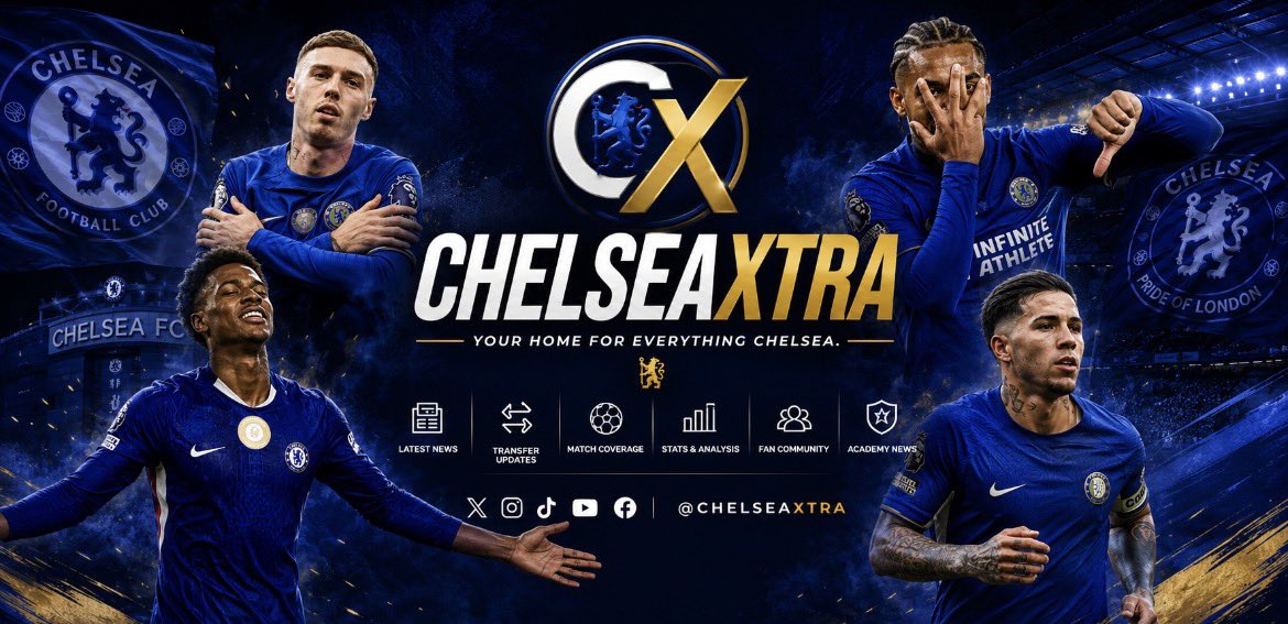 ChelseaXtraaa's tweet photo. Mission: Deliver fast, reliable Chelsea news, transfer updates, match coverage, player analysis, academy news, and fan discussions.

Follow and let grow together. 💙🟦 https://t.co/TKZQGdXfKO