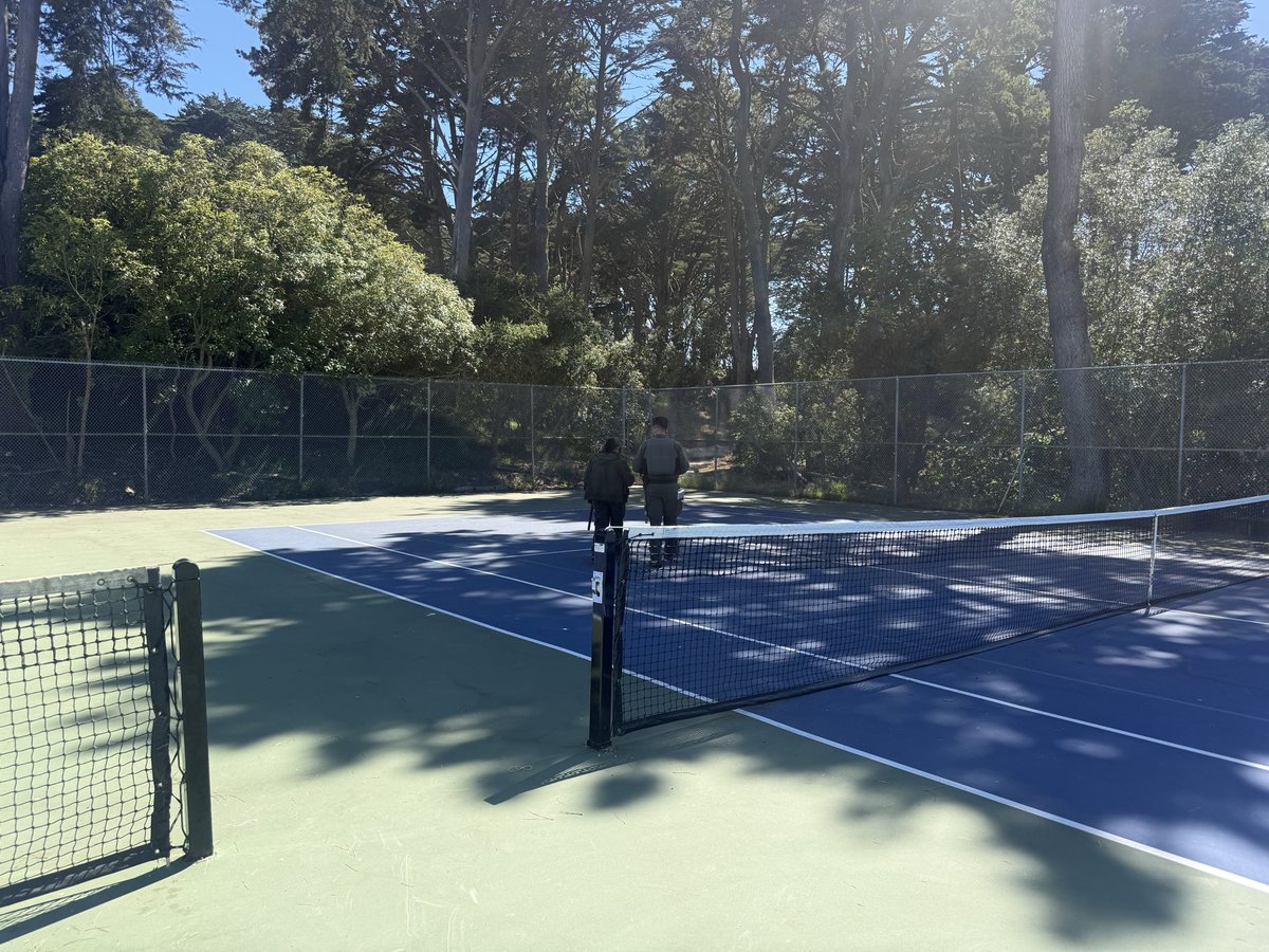 financialsamura's tweet photo. Got approached by two park rangers in full gear today for teaching tennis to my own children. Empty park, 3:15pm on a Thursday.

No permit, $192 fine. Unless you can prove the students came out of you. I asked my kids to confirm I’m their dad.

Somewhere in San Francisco an actual crime is happening, but at least the forehand situation is under control.

Not a great use of city resources. But that’s just my opinion. 🤷🏻‍♂️🎾