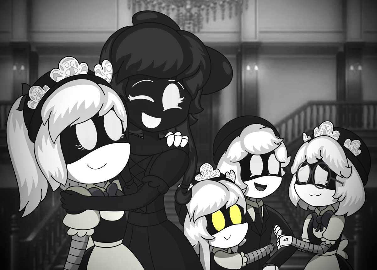 CamRGNV2's tweet photo. I love this gang 🤍🖤
Pls Glitch they deserve plushies 🥺

#murdedrones #murdedronesfanart https://t.co/vGaP1edDgw