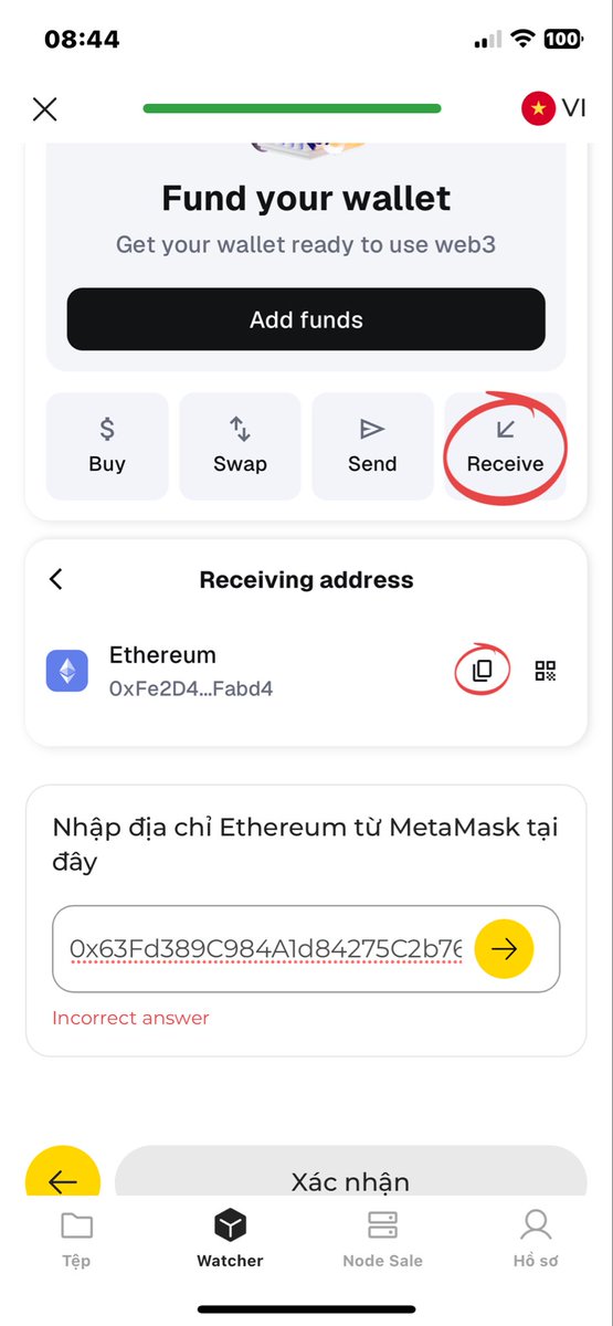 VTHa64's tweet photo. @DeNetPro I followed the correct procedure to connect my Metamask wallet, but I keep getting this error. Does anyone know why? Please guide me, thank you very much. https://t.co/3GZU7UHWwU