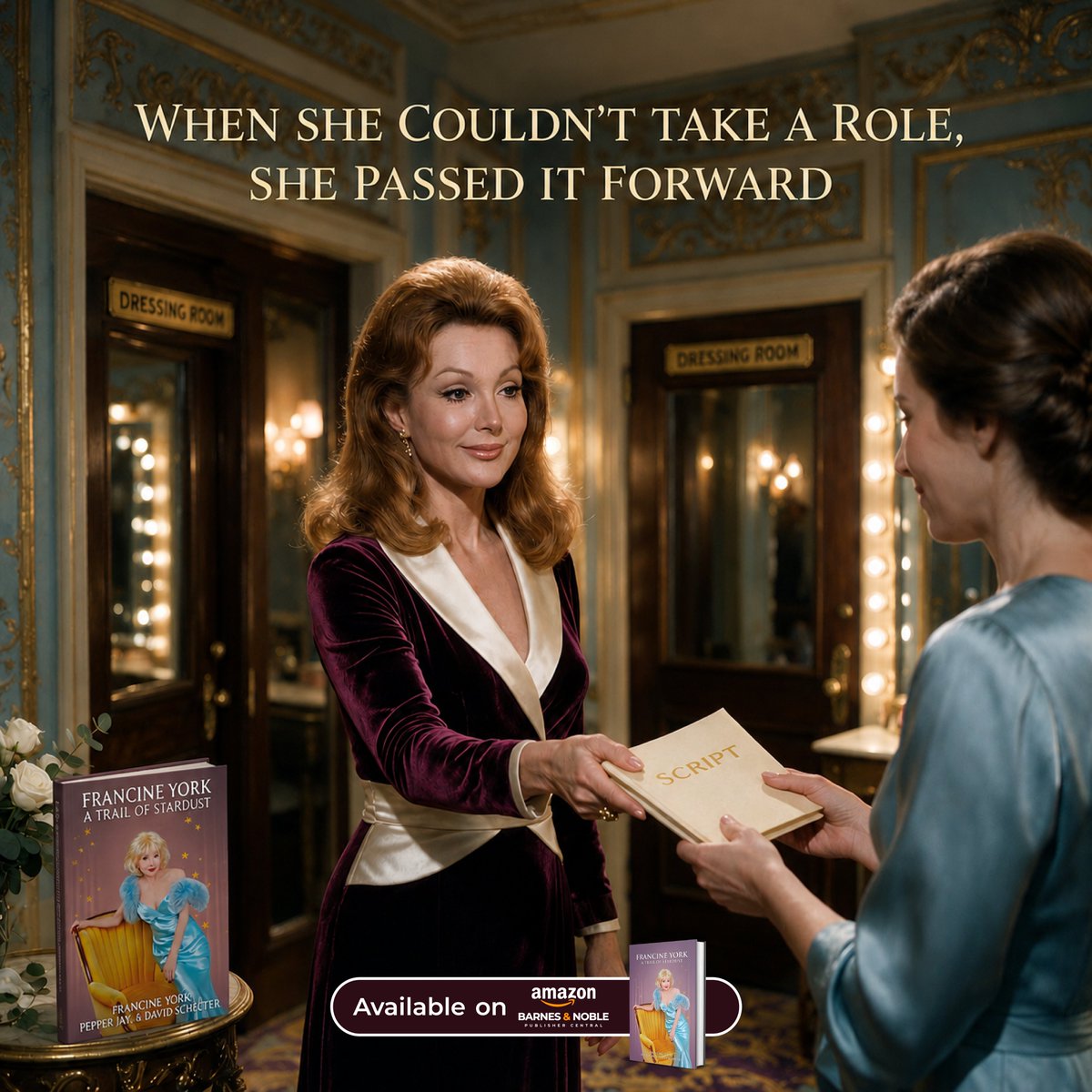 YorkTrail's tweet photo. When Francine could not accept a role, she often recommended another actress. Her Hollywood legacy includes the doors she opened for others.

Tag someone who has supported your journey.

Available on Amazon
https://t.co/oHK5Y2LJk3

#FrancineYork #WomenSupportingWomen #ActressLife https://t.co/BP216piFiq