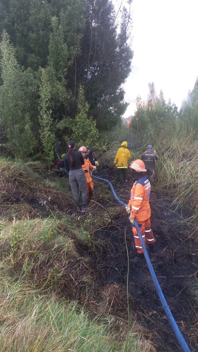 DefensaCivilCo's tweet photo. 🚨 #ÚLTIMAHORA | Voluntarios de la @DefensaCivilCo (Seccional Bogotá) y @BomberosBogota atienden incendio forestal en la localidad de Engativá, sector Parque La Florida.
​🌱 Daños en vegetación nativa.
🚒 2 Brigadas Forestales en el sitio. https://t.co/CmY0dXgwmX
