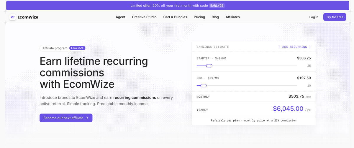 charaf_ecomwize's tweet photo. Reminder: @ecomwize pays 25% recurring

Every month your referral stays subscribed. Not one time

~$500/mo from 35 stores you introduced once. That's the easiest $6K a year, passive

Like + Comment "A" and I'll DM you the link to join https://t.co/bastSKkX2M